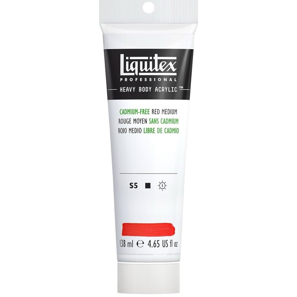 Liquitex Pro Heavy Body Acrylic Paint 4.65-oz Tube Cadmium Free Red Medium